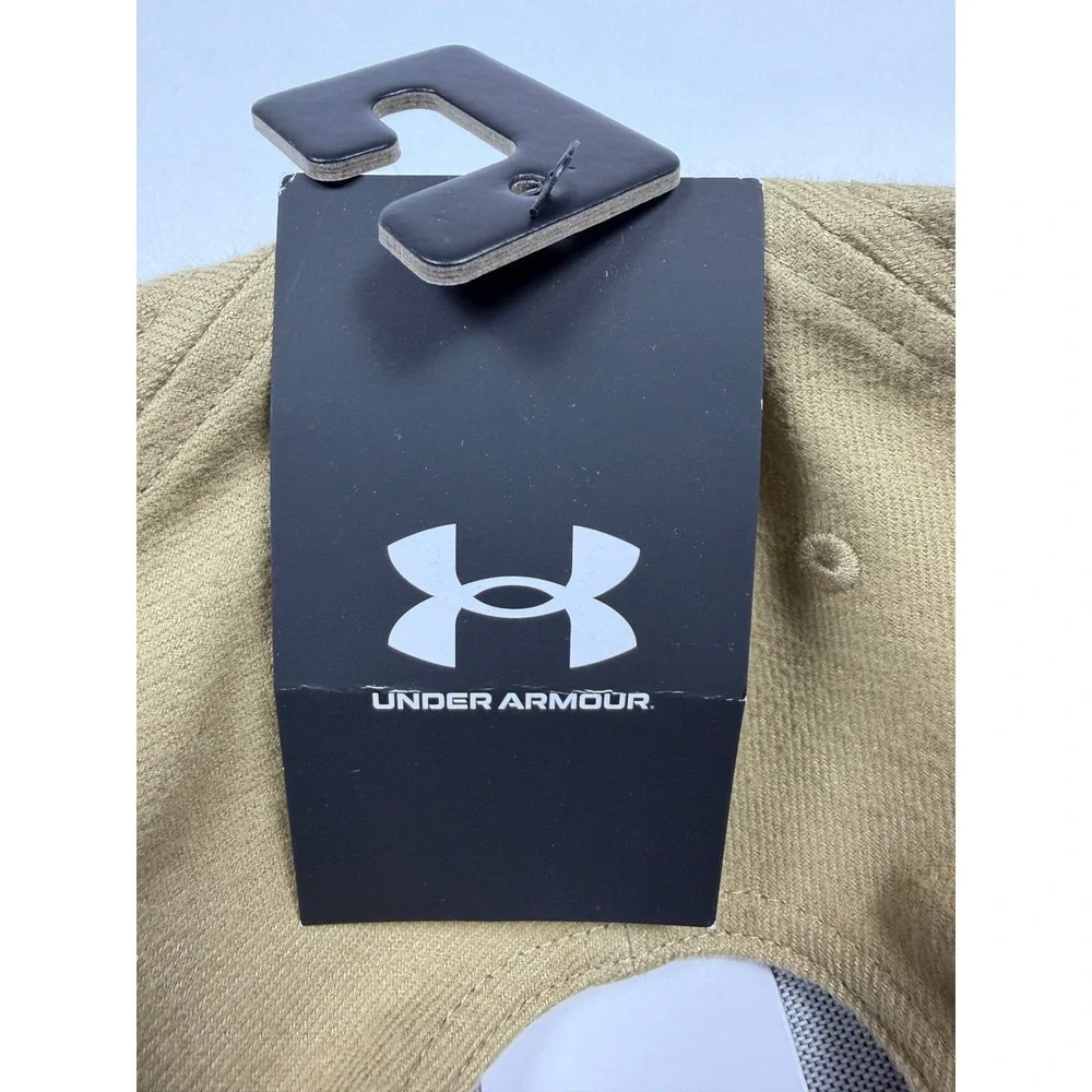 Under Armour Mens Tan Adjustable Baseball Cap Logo Hat 6007147 OSFM NEW‎